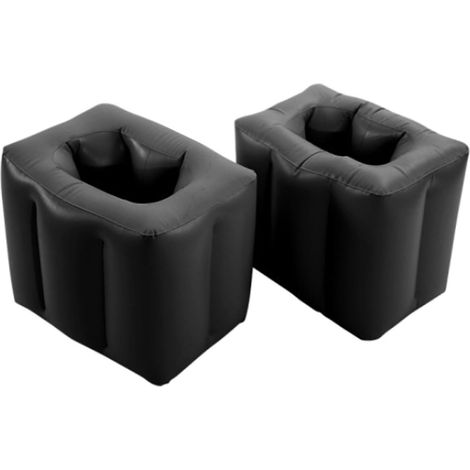 Matelas gonflable en lot de 2 pour banquette arrière, dimensions 35 x 38 x 45 cm. Combleur d'espace pour voiture, coussin gonflable pour la banquette arrière, coussin carré portable pour les pieds et (1/4)