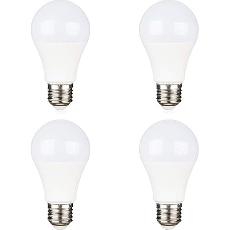 Lot de 4 ampoules LED E27 9W 6000K blanc froid, équivalent halogène 75W, 220V et 12/24V (1/5)