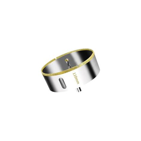 Sega a tazza diamantata da 110 mm con punta di centraggio, sega a tazza per piastrelle con rivestimento diamantato, punta diamantata per carotaggio di vetro, piastrelle, ceramica, marmo, granito - Cre
