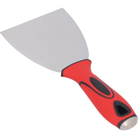 Raclette à peinture 4 pouces en acier inoxydable manche caoutchouc antidérapant outil à mastic (1/5)