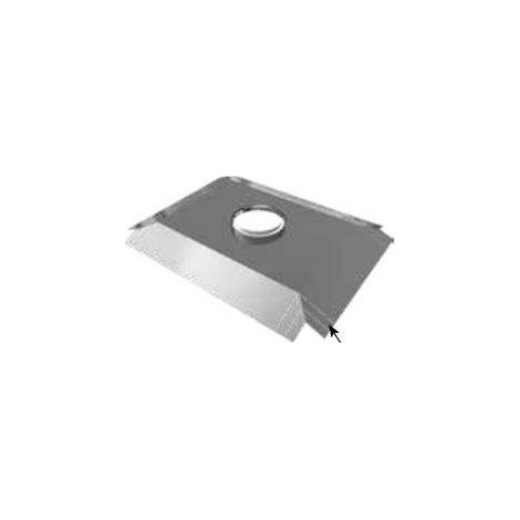TEN – Plaque d'étanchéité carré inox Ø125 pour sortie cheminée – Ventilation haute 5 cm² – Installation facile avec angles prédécoupés