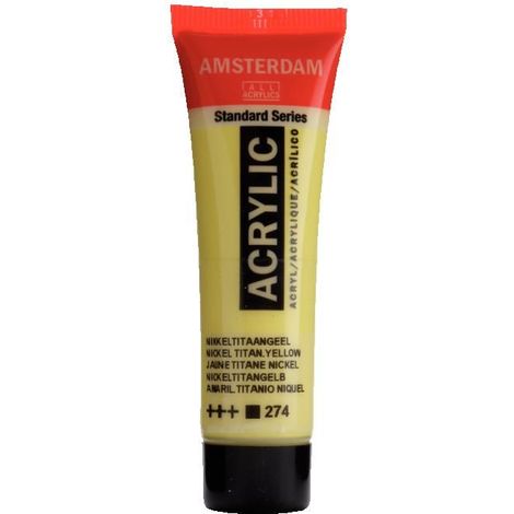 Peinture acrylique - Amsterdam - Standard - Jaune Nichel Titanio - 20 ml - Satiné (1/2)
