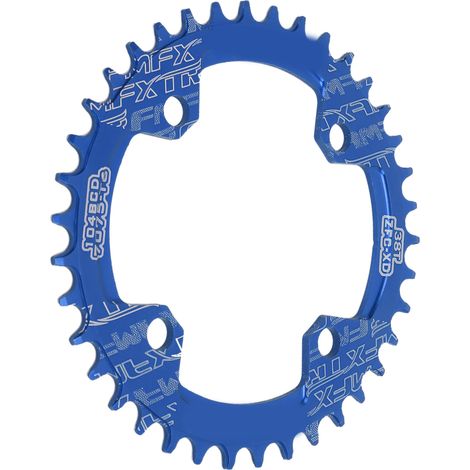 FMFXTR 38-Zahn-Kettenblatt (Narrow/Wide), einzelnes Kettenblatt für Rennräder und Mountainbikes, blau (1/5)