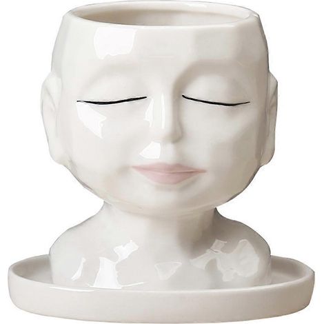 Voici une proposition de titre en français (caractères : 189) :
Pot de fleur design visage pour succulentes, avec trou de drainage, pour plantes d'intérieur et d'extérieur, déco originale (1/4)