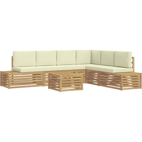 Set di divani da esterno Bianco 59 x 59 x 37 cm Poliestere vidaXL