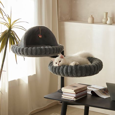 360° drehbarer Katzenbaum für große Katzen, höhenverstellbar und platzsparend, stabiler Kratzbaum und kompaktes Design, ideal für Wohnungen