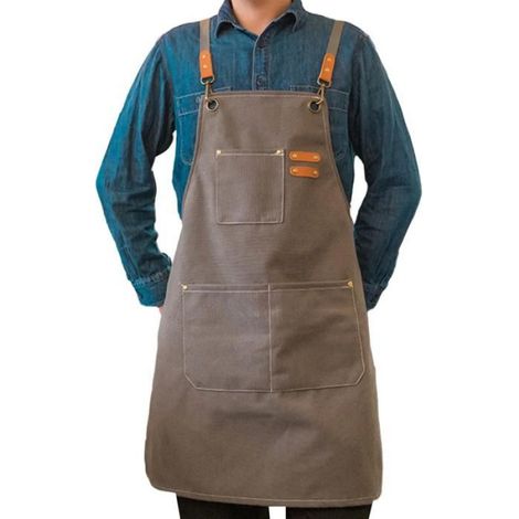 Tablier À Outils - Coton - 74 5x64 5 Cm - 3 Poches - Gris Foncé (1/4)