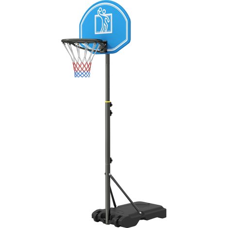 Panier de Basketball Extérieur Réglable 160-210 cm avec Roues et Base Remplissable 76x48x254 cm Noir (1/5)