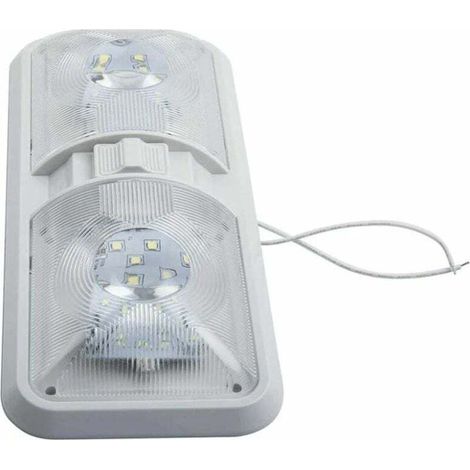 Plafonnier LED 12V pour Camping-Car, Bateau D'éclairage Intérieur pour Camping-Car avec Interrupteur, Plafonnier Dôme De Caravane 48LED 800LM pour Remorque De Camping-Car (1/4)
