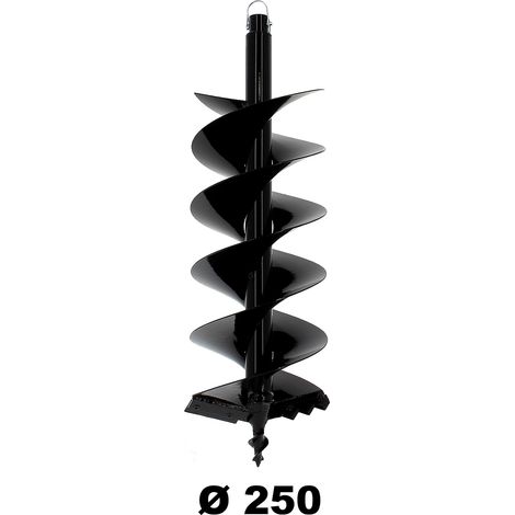 GT Garden Profi Erdlochbohrer Pfahlbohrer Pfostenbohrer Ersatzbohrer für Erdbohrgerät, Stahl, Durchmesser 250mm