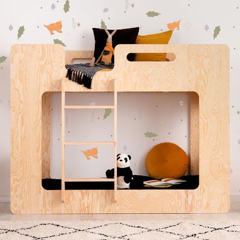 Litera 70x140 escala izquierda incluido somier Mélissa Bois (1/4)