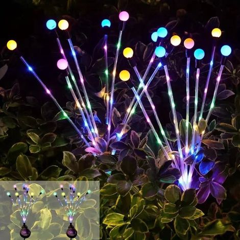 Lampes Solaires De Jardin 2 Pièces Lumière Oscillante Solaire Avec Poteau Lumineux Lumières Solaires Luciole Lumières Décoration Paysage Imperméables Pour Extérieur Cour Allée Fêtes Camping [Classe Én (1/5)