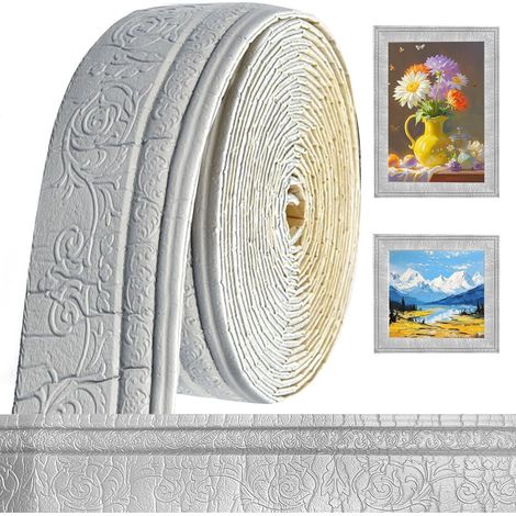 Cinta Decorativa 3D - Autoadhesiva - PVC - 10 m - Para Acabados en Paredes y Techos - 2 cm de Ancho (1/5)