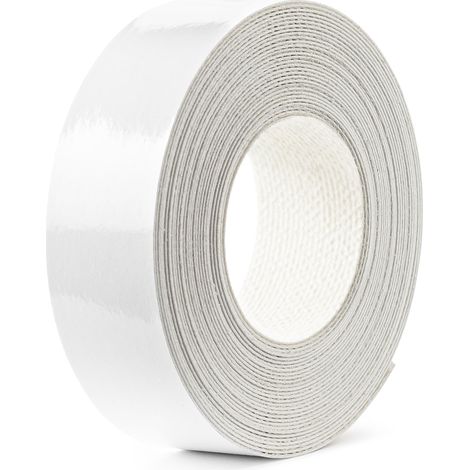 1x Bande de Chant Thermocollant 21mm x 5m Epaisseur 0,50mm Mélaminé Facile à Appliquer Bricolage Étagère Meuble Panneau Bois Durable, blanc brillant (1/4)