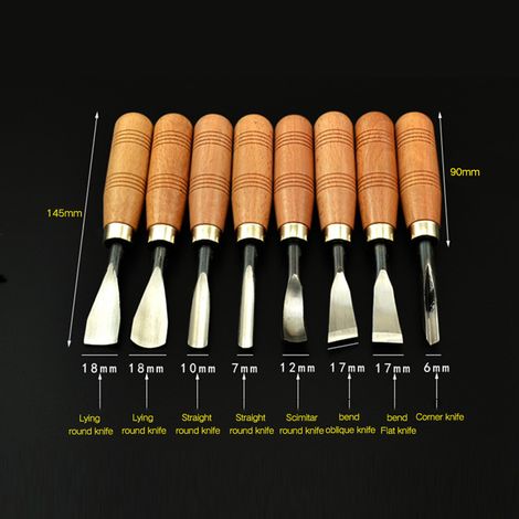 Ensemble multifonctionnel de 8 outils de sculpture sur bois pour la maison et la maison : ciseau de précision, outil de travail du bois, outil multifonction pour la maison et la maison. (1/5)