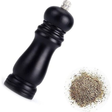 Pepper Mill, Manual Pepper Mill, Wooden Pepper Mill, Pepper and Salt Mill, Solid Wood Pepper Mill, Wooden Pepper and Salt Mill, Adjustable Spice Grinder, For Salt (1/5)