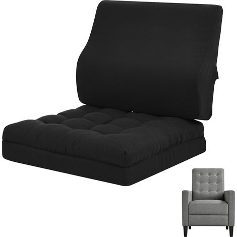 Coussin d'assise avec coussin de dossier, rehausseur de siège pour personnes âgées, double couche en mousse à mémoire de forme, coussin lombaire ergonomique pour fauteuil, canapé, chaise (1/5)