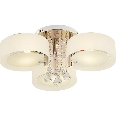 LED ronde plafonnier salon décoration cristal pendentif lumière (1/5)