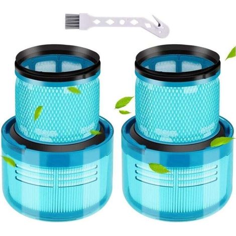 Filtres Compatible avec Dyson V6 V8 V11V12 V15 Detect Absolute, 2 Pcs Filtre de Remplacement pour Aspirateur Dysons, Bleu (1/4)