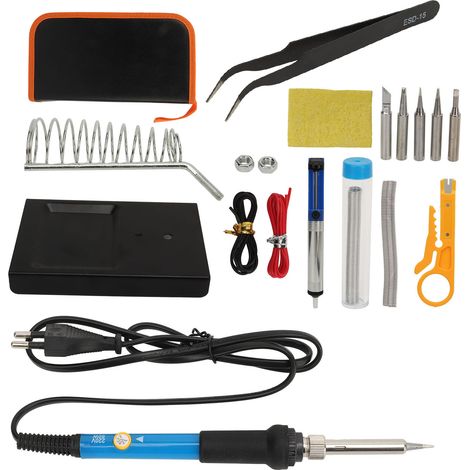 Lot de 15 pcs fer à souder réglable température station soudure interne avec accessoires réparation bijoux montres (1/5)