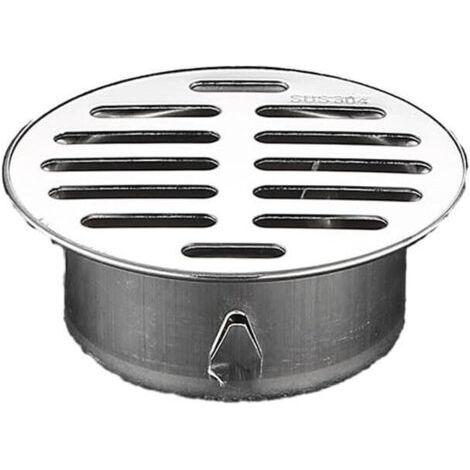 Siphon de sol rond en acier inoxydable pour salle de bain avec grand diamètre 83 mm (1/5)