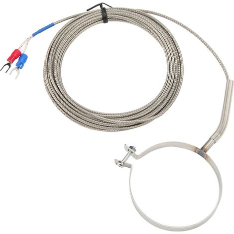 Capteur de température K Type 0‑400°C avec sonde inox 60mm filetée pour applications industrielles, câble 4m (1/5)