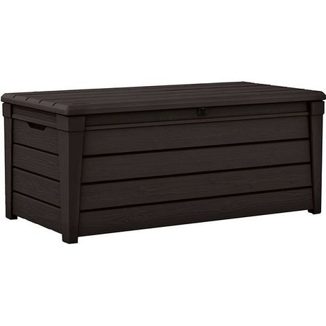 Keter – Coffre de jardin Brightwood en résine effet bois – Résistant aux intempéries – Volume 454L – Dimensions 145x69.7x60.3 cm (1/10)