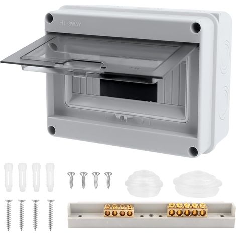 Coffret Electrique Etanche,Coffret Electrique Etanche Exterieur IP65,Terminaux et Rails Intégrés Boîte à Fusibles Distributeur en Saillie,pour l'extérieur, Industriels, Postes de Charge (1/5)