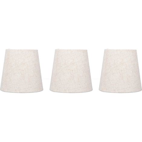 Set mit 3 Leinenlampenschirmen 15 x 14 x 11 cm im modernen Stil für (1/5)