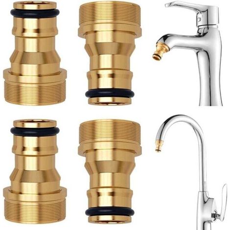 Universeller Schnellanschluss-Wasserhahnadapter für Gartenschläuche, 4-teiliges Set