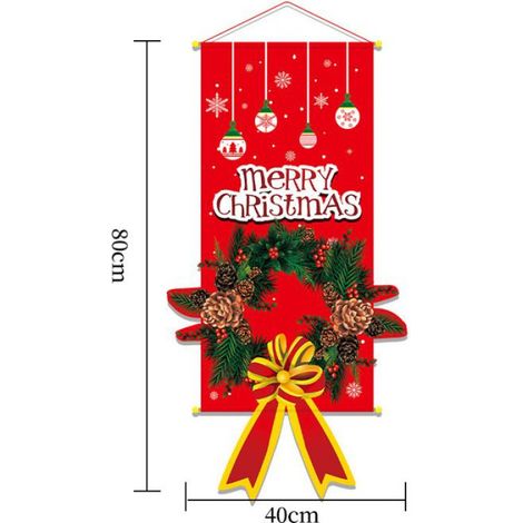 1 Guirlande murale Noël, Personnages classiques, Tissu polyester réutilisable, Décoration intérieur maison (1/4)