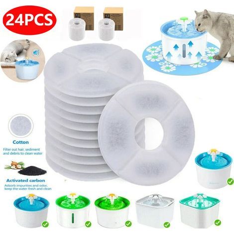 Cartouches de rechange pour filtres de fontaines à eau pour animaux, cartouches filtrantes pour fontaines à eau pour chats, fontaines à eau pour animaux (1/5)