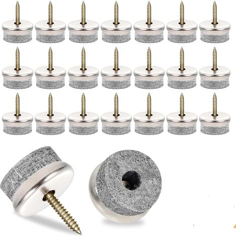 50 Pièces - Patin Chaise - Tampon Feutre - Protection Sol Réduction Bruit avec Vis - Pour Meubles Chaises Canapés - Gris - 22mm</ (1/5)