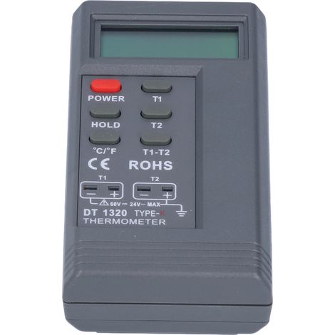 Thermomètre numérique DT1320, plage de mesure 200 °C à 1370 °C, écran LCD, sonde de température de type K (1/5)