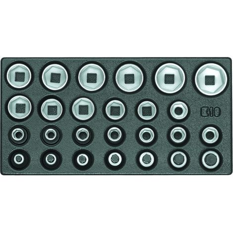 GEDORE 1500 ES-19 Satz Steckschlüsseleinsätze 1/2", 6-kant, in 1/3 ES-Modul (1/4)