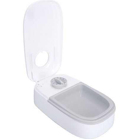Longziming - Distributeur automatique de croquettes pour chats et chiens - Convient aux aliments humides et secs, avec compartiment à glaçons et pieds antidérapants - ABS, compact et durable (1/5)