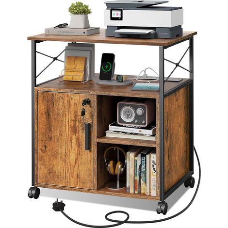 Mobile Lockable Filing Cabinet with Charging Station (1/5)