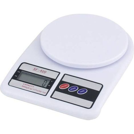 Balanza digital con pantalla LCD, botón de tara, capacidad de pesaje de 1 g a 7 kg, SF 400 Home Kitchen (1/2)