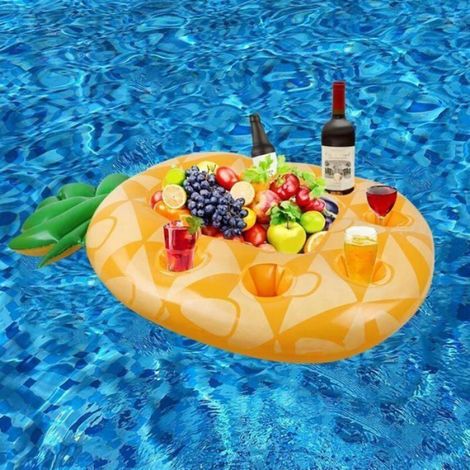 Porte-Gobelet Gonflable - Bar Flottant Pour Piscine - 7 À 8 Emplacements Pour Boissons - Idéal Fêtes Aquatiques Et Parcs Aquatiques - 1 Pièce (1/4)