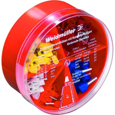 Weidmüller 9025390000 Zwillings-Aderendhülsen-Sortiment 0.5 mm², 0.75 mm², 1 mm², 1.5 mm², 2.5 mm² T