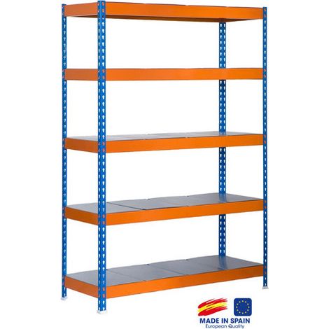 Simon Rack étagère de rangement métallique bleu et orange (1/7)