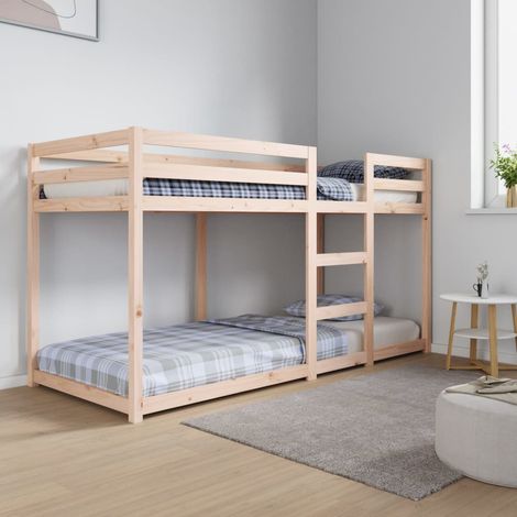 Lit simple pour adulte Lit superposé Moderne - Cadre de lit 80x200 cm Bois de pin massif BV122670 - BonneVie (1/5)