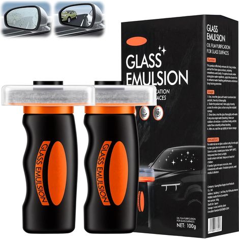 2PCS Nettoyant Vitre Voiture, Oil Film Remover for Car Glasss Cleaning, Glass Film Cleaning Brush, Windscreen Cleaner, Film D'huile pour Pare-Brise Vitres de Voiture Miroirs Surfaces en Verre (1/5)