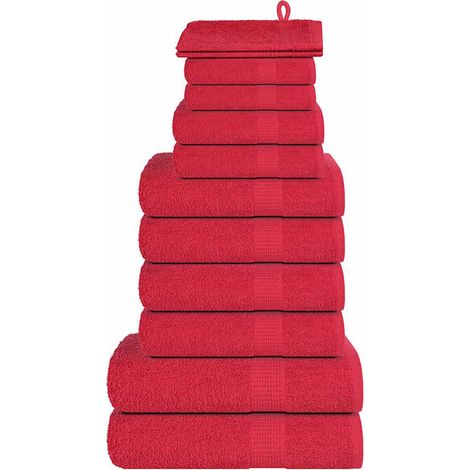Serviettes FROGN, lot de 12 pièces, rouges, 360 g/m² (1/5)