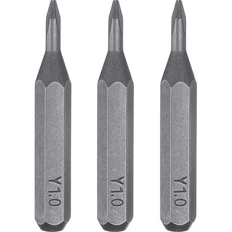 3pcs Y1.0 Embout de Tournevis Tri-Wing 5/32" Tige Hexagonale 28mm Longueur Acier S2 Magnétique Tête en Y à 3 Pans pour Tournevis Manuels Électriques Réparation de Précision (1/5)