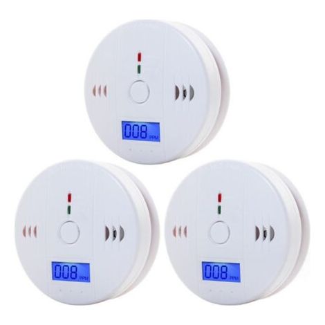 10 Year Life Carbon Monoxide Alarm,Digital Display CO Detector,Battery powered(3-pack) (1/4)