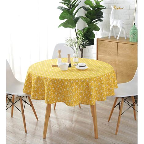 Linge de table coton Nappe table ronde coton lin twill uni (1/4)