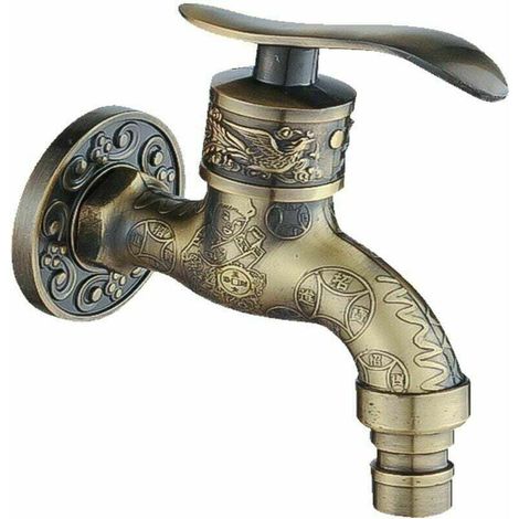 Vintage Badewannenarmatur, Warm-Kaltwasser Waschbecken-Mischbatterie, Bronze-Finish, sprühlackiert, für Badezimmer, Waschmaschine (1/4)