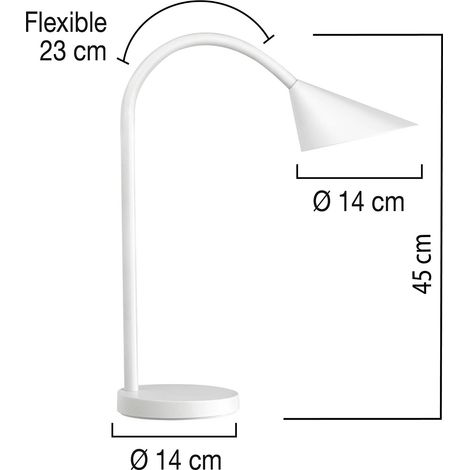 Unilux Lampada Sol da Tavolo a LED 6 W, Moderna, Interruttore On-Off sul Cavo, per Cameretta, Ufficio, Scrivania, Colore Bianco (1/5)