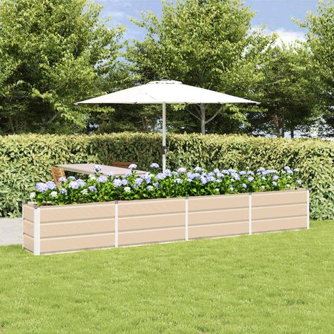 vidaXL Fioriera Avorio 320 x 40 x 45 cm Acciaio